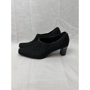 Y2K Vintage Coach Black Canvas Signature C Monogram Mules Heels Women's 8.5